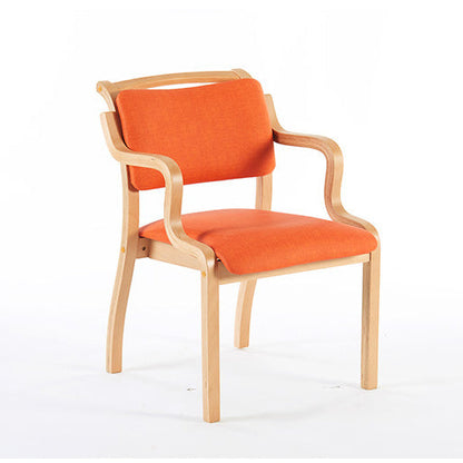 Modern Minimalist Square Upholstered Wooden Fabric Dining Chair Backrest For Dining Room