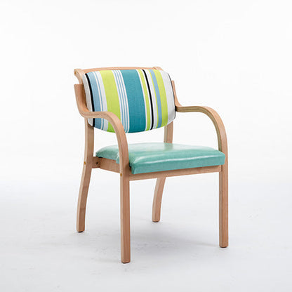 Modern Minimalist Square Upholstered Wooden Fabric Dining Chair Backrest For Dining Room