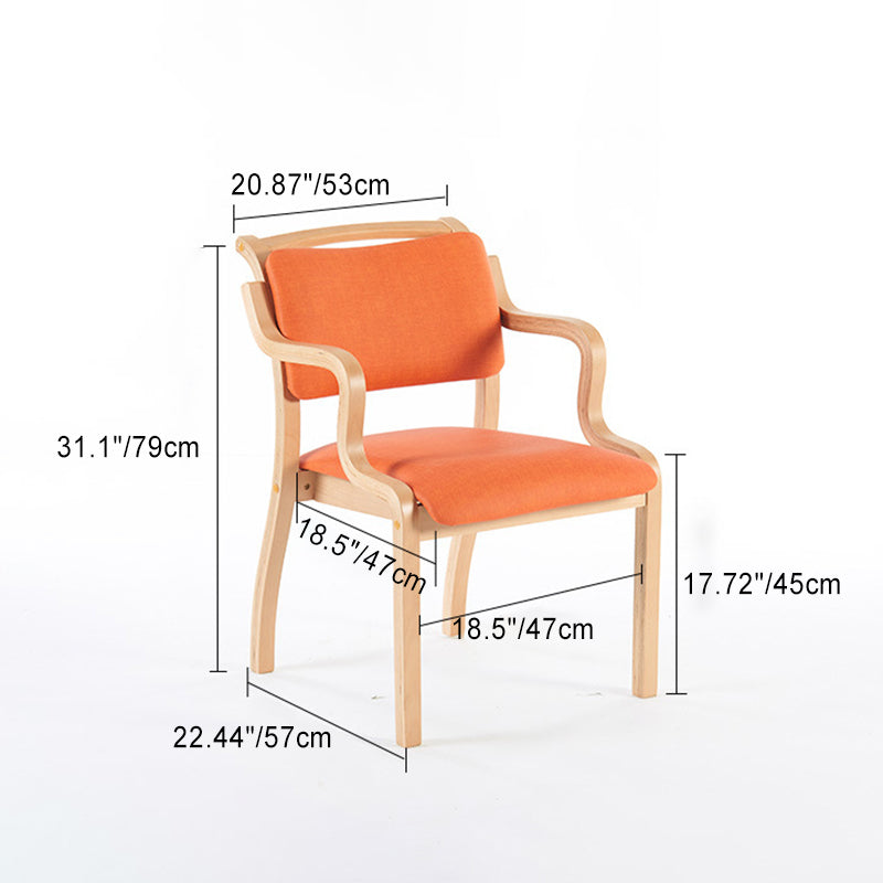 Modern Minimalist Square Upholstered Wooden Fabric Dining Chair Backrest For Dining Room
