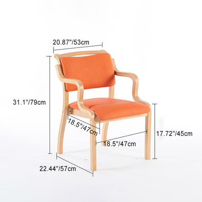 Modern Minimalist Square Upholstered Wooden Fabric Dining Chair Backrest For Dining Room