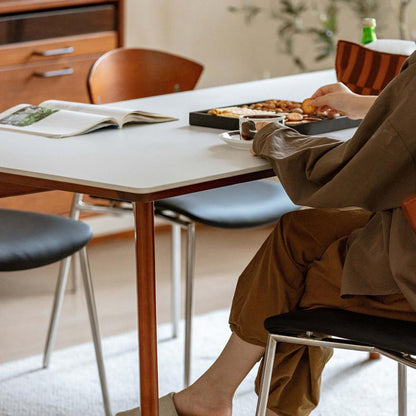 Contemporary Retro Square Flying Bird Chair Microfiber Leather Plank Iron Dining Chair Backrest For Dining Room