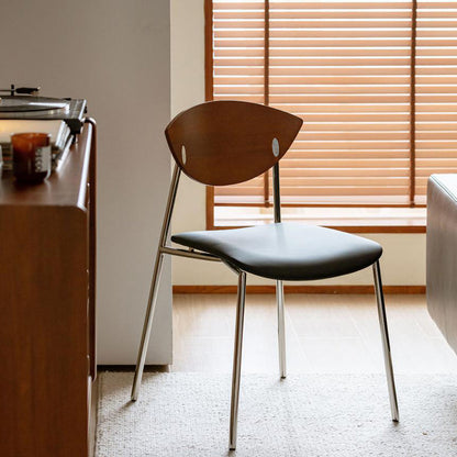 Contemporary Retro Square Flying Bird Chair Microfiber Leather Plank Iron Dining Chair Backrest For Dining Room