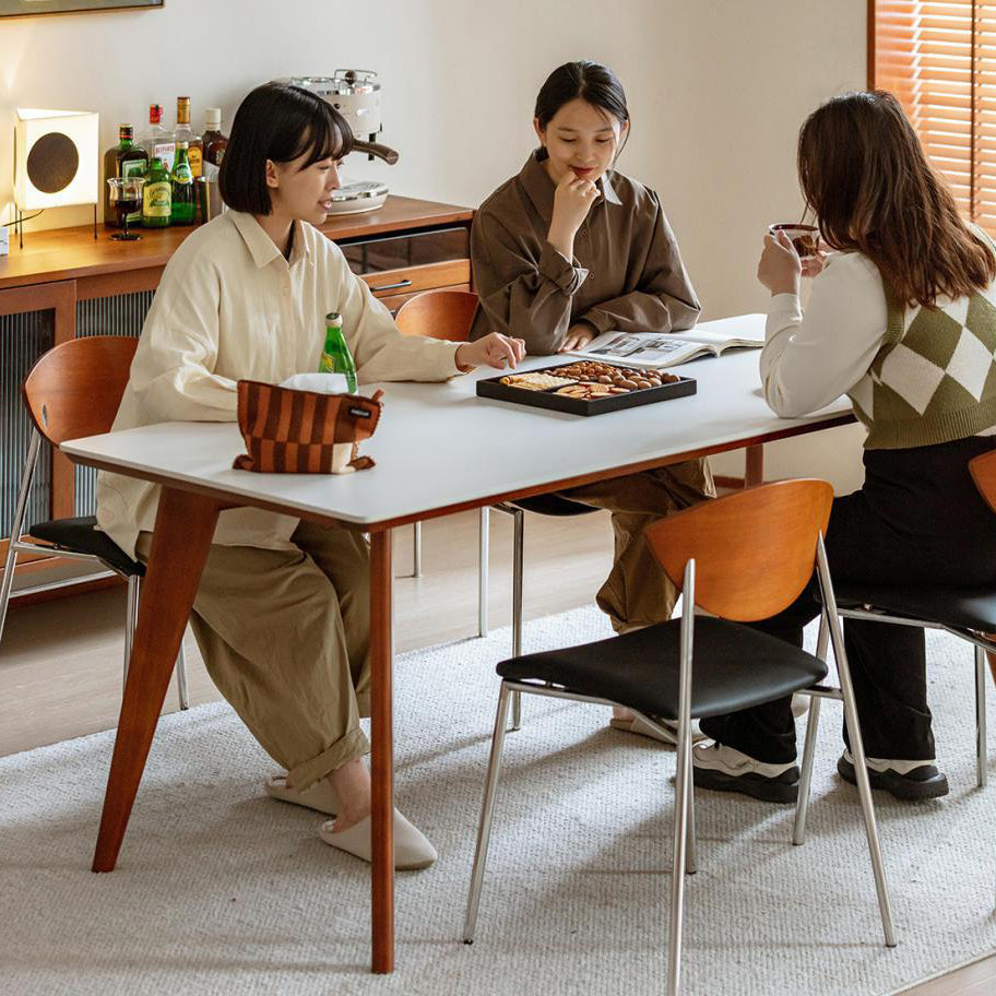 Contemporary Retro Square Flying Bird Chair Microfiber Leather Plank Iron Dining Chair Backrest For Dining Room