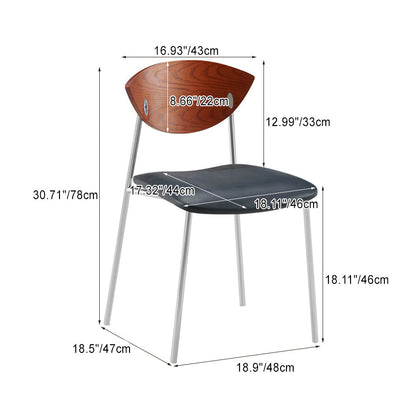 Contemporary Retro Square Flying Bird Chair Microfiber Leather Plank Iron Dining Chair Backrest For Dining Room