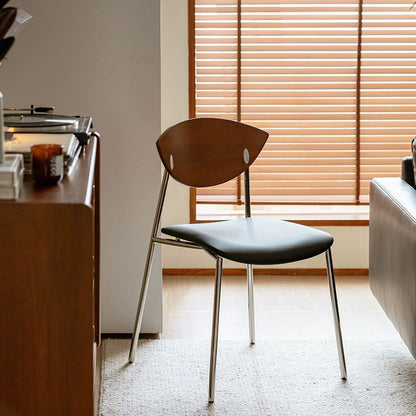 Contemporary Retro Square Flying Bird Chair Microfiber Leather Plank Iron Dining Chair Backrest For Dining Room