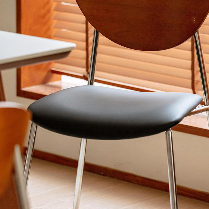 Contemporary Retro Square Flying Bird Chair Microfiber Leather Plank Iron Dining Chair Backrest For Dining Room