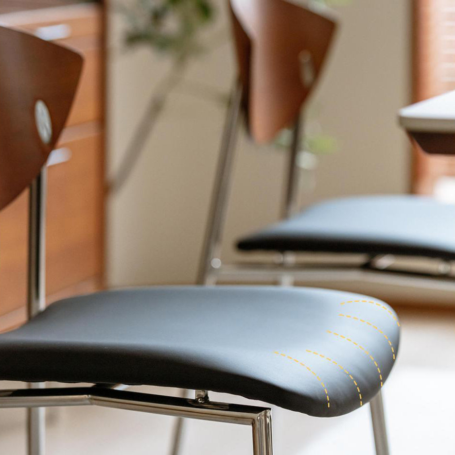 Contemporary Retro Square Flying Bird Chair Microfiber Leather Plank Iron Dining Chair Backrest For Dining Room