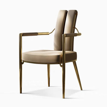 Contemporary Nordic Square Upholstered Microfiber Leather Stainless Steel Dining Chair Backrest For Dining Room