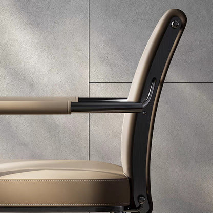 Contemporary Nordic Square Upholstered Microfiber Leather Stainless Steel Dining Chair Backrest For Dining Room