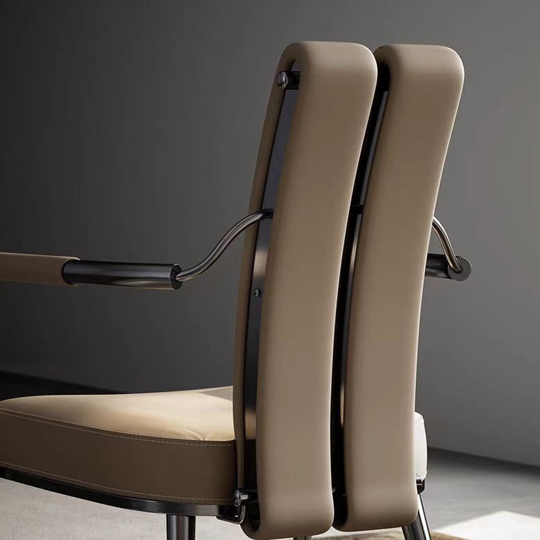 Contemporary Nordic Square Upholstered Microfiber Leather Stainless Steel Dining Chair Backrest For Dining Room