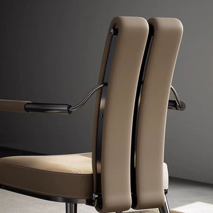 Contemporary Nordic Square Upholstered Microfiber Leather Stainless Steel Dining Chair Backrest For Dining Room