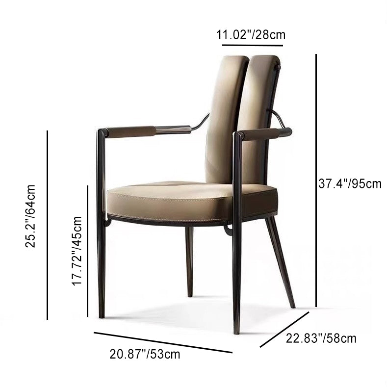 Contemporary Nordic Square Upholstered Microfiber Leather Stainless Steel Dining Chair Backrest For Dining Room