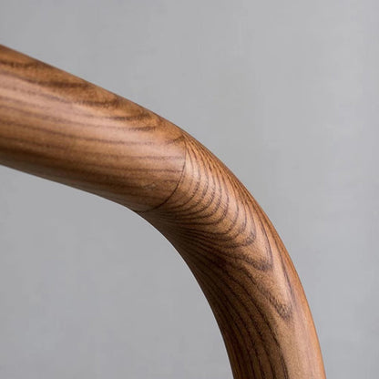 Traditional Chinese Round Ash Wood Rattan Dining Chair Backrest For Dining Room