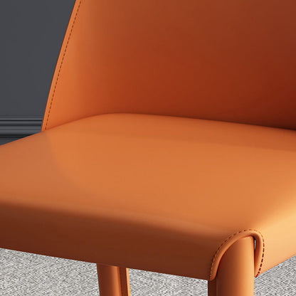 Contemporary Nordic Square Upholstered Genuine Leather Carbon Steel Dining Chair Backrest For Dining Room