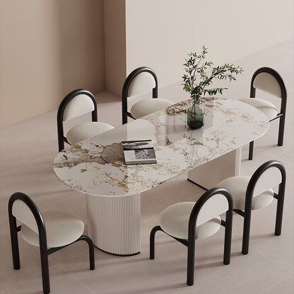 Contemporary Nordic Round Upholstered Velvet Metal Frame Dining Chair For Dining Room