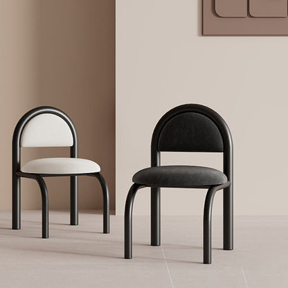 Contemporary Nordic Round Upholstered Velvet Metal Frame Dining Chair For Dining Room
