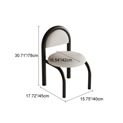 Contemporary Nordic Round Upholstered Velvet Metal Frame Dining Chair For Dining Room