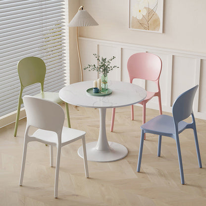 Modern Minimalist Square PP Plastic Dining Chair Backrest For Dining Room