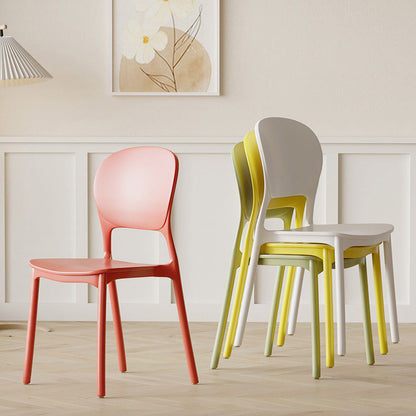 Modern Minimalist Square PP Plastic Dining Chair Backrest For Dining Room
