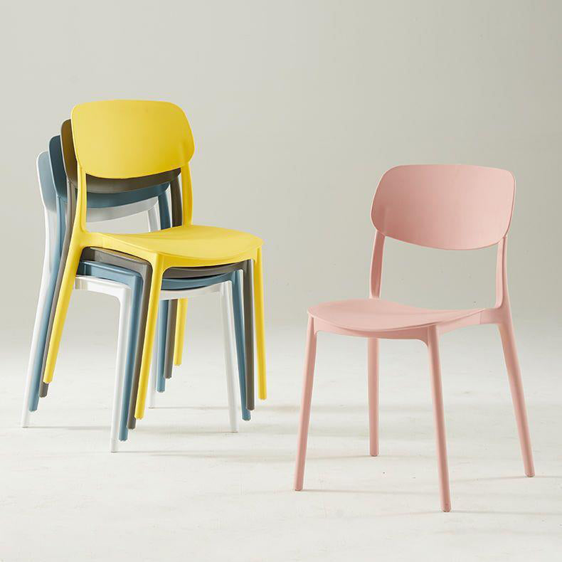 Contemporary Nordic Square PP Plastic Dining Chair Backrest For Dining Room