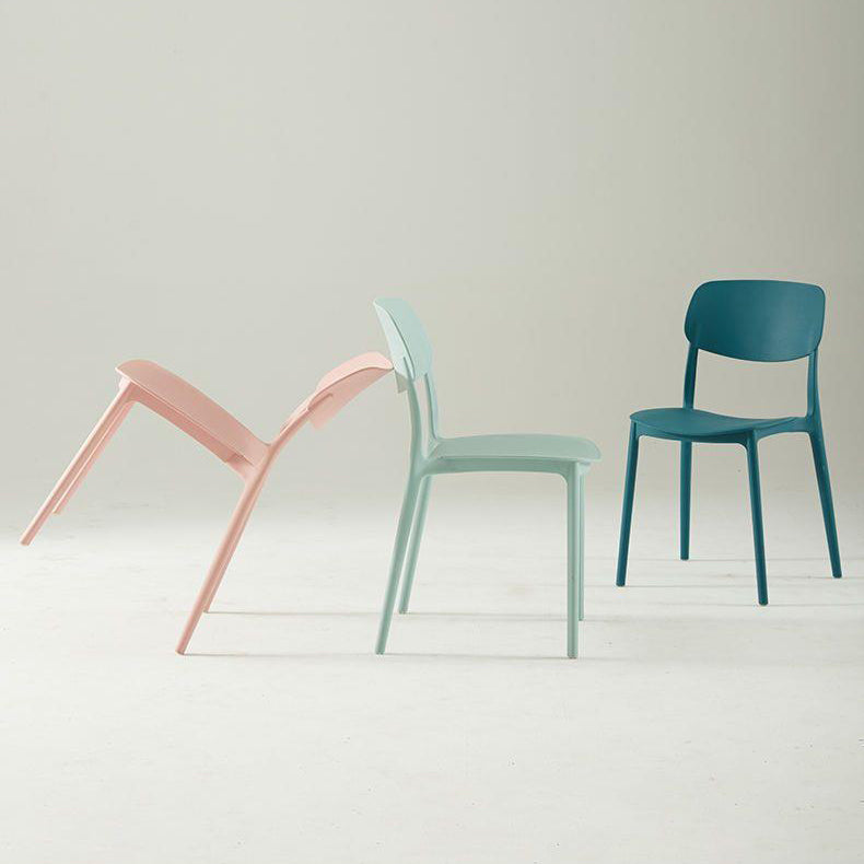 Contemporary Nordic Square PP Plastic Dining Chair Backrest For Dining Room
