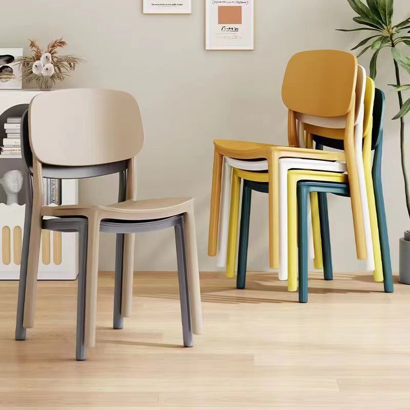 Contemporary Nordic Square PP Plastic Dining Chair Backrest For Dining Room
