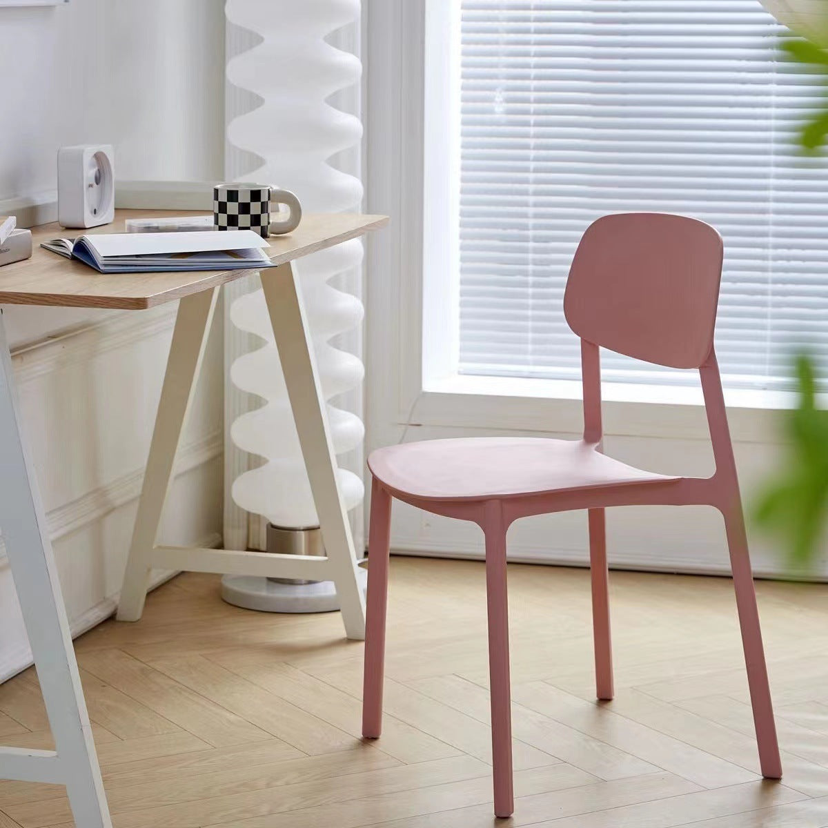 Contemporary Nordic Square PP Plastic Dining Chair Backrest For Dining Room