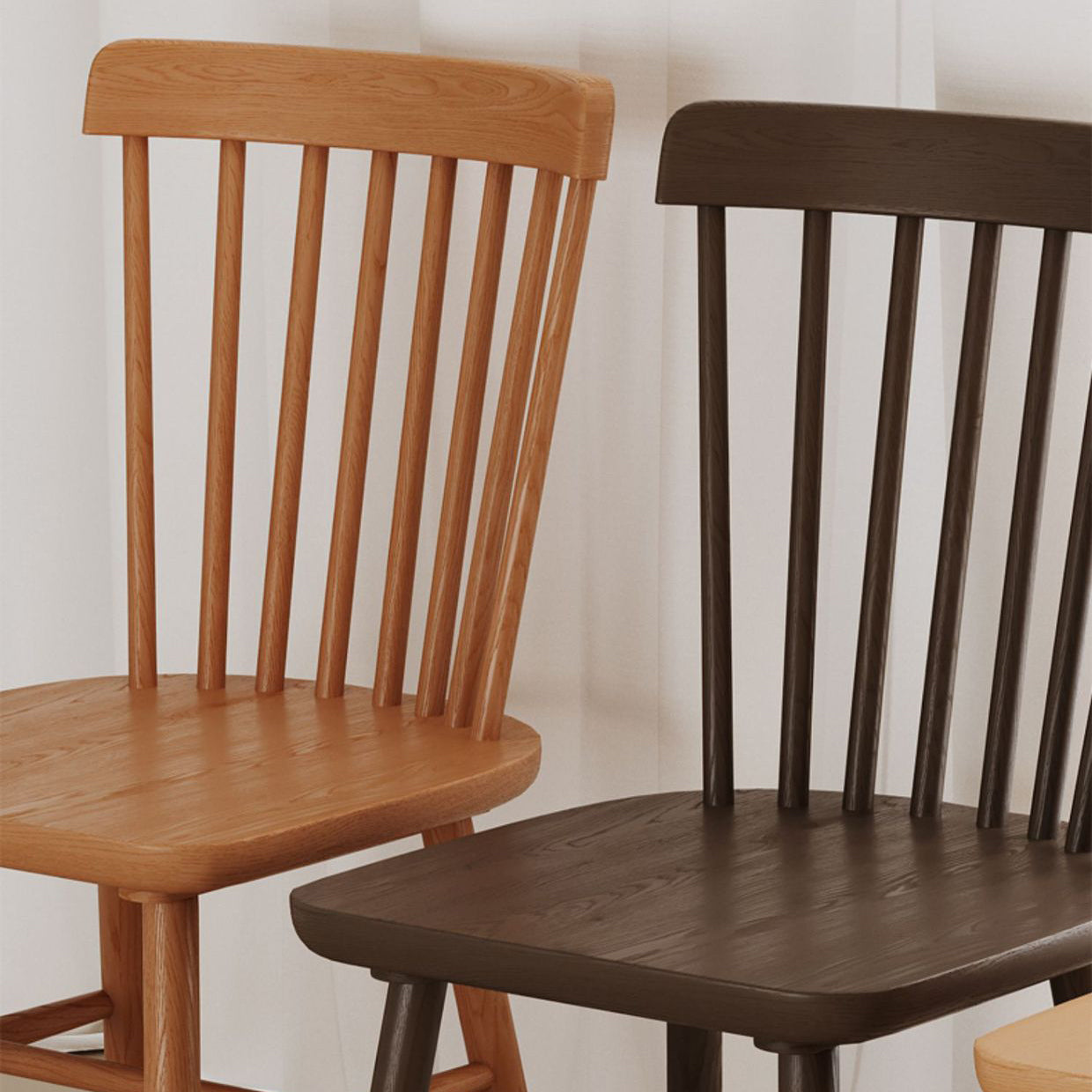 Modern Minimalist Square Solid Wood Dining Chair Backrest For Dining Room