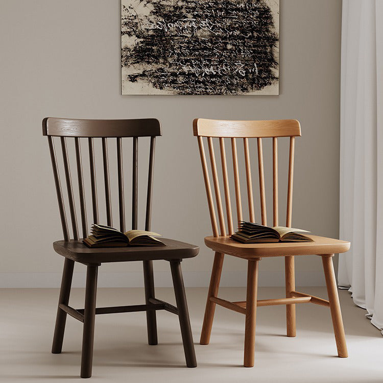 Modern Minimalist Square Solid Wood Dining Chair Backrest For Dining Room