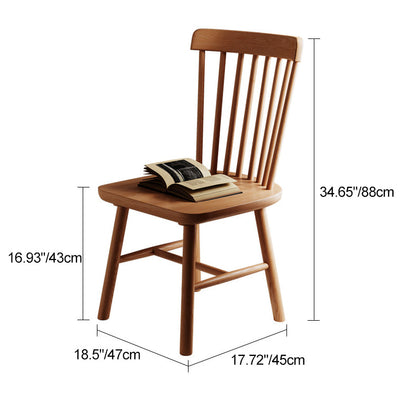 Modern Minimalist Square Solid Wood Dining Chair Backrest For Dining Room