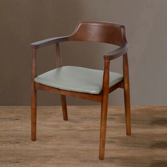 Modern Minimalist Square PU Leather Software Wood Frame Dining Chair For Backrest Armrest For Dining Room