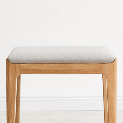 Modern Minimalist Rectangular Upholstered Fabric Wood Frame Vanity Stool For Bedroom