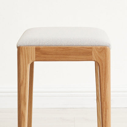 Modern Minimalist Rectangular Upholstered Fabric Wood Frame Vanity Stool For Bedroom