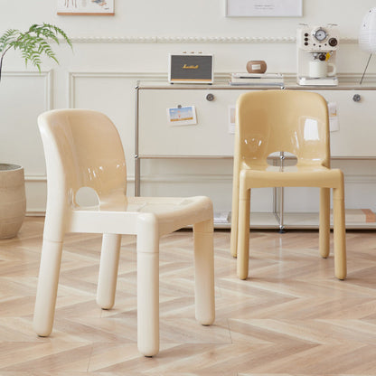 Modern Mid-Century Square Plastic Dining Chair Backrest For Dining Room