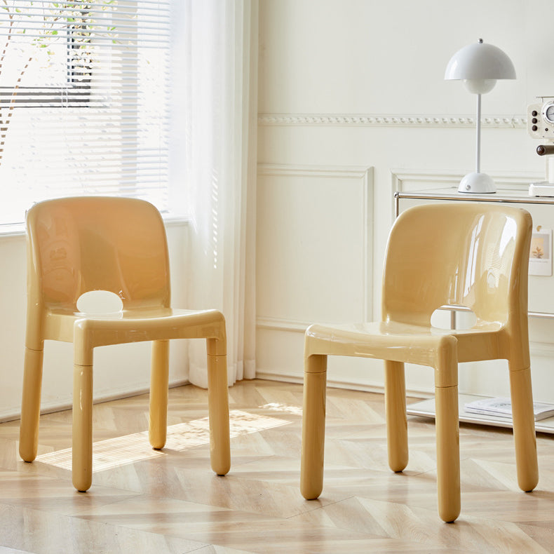 Modern Mid-Century Square Plastic Dining Chair Backrest For Dining Room