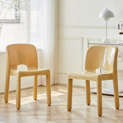 Modern Mid-Century Square Plastic Dining Chair Backrest For Dining Room