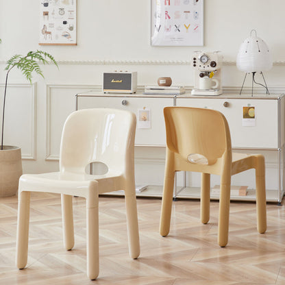 Modern Mid-Century Square Plastic Dining Chair Backrest For Dining Room