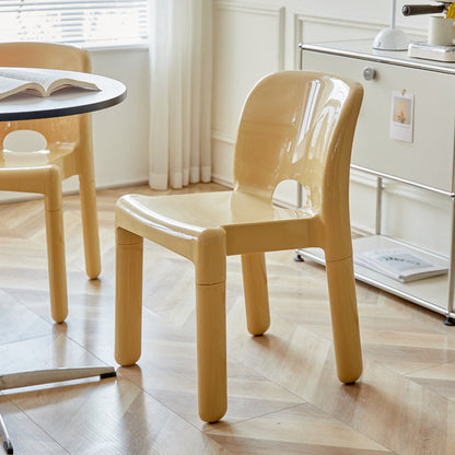 Modern Mid-Century Square Plastic Dining Chair Backrest For Dining Room