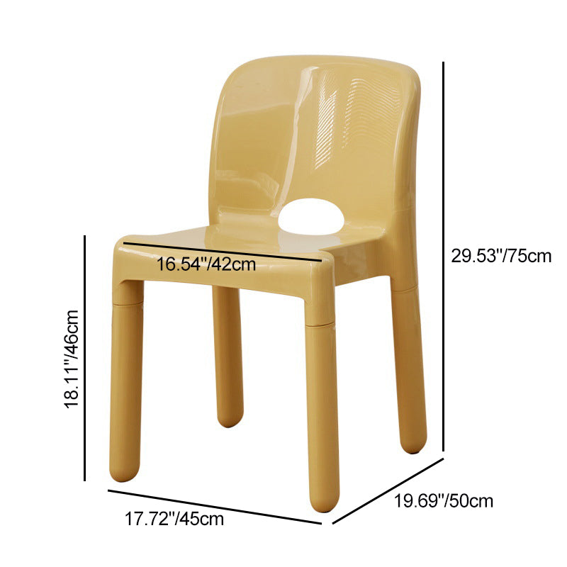 Modern Mid-Century Square Plastic Dining Chair Backrest For Dining Room