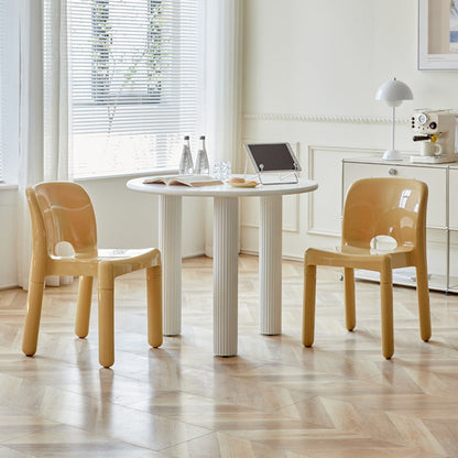 Modern Mid-Century Square Plastic Dining Chair Backrest For Dining Room