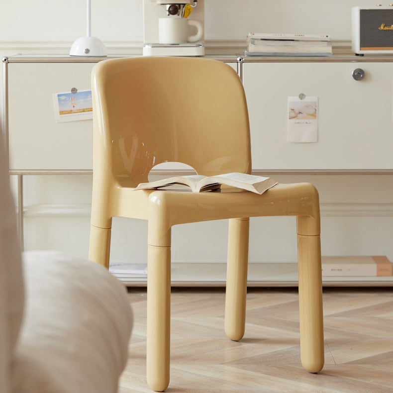 Modern Mid-Century Square Plastic Dining Chair Backrest For Dining Room