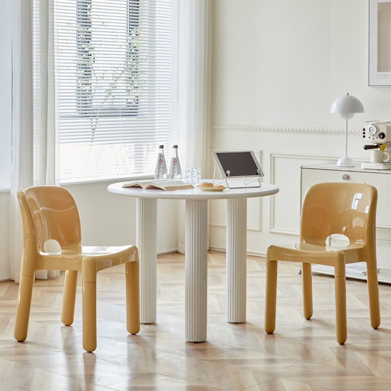 Modern Mid-Century Square Plastic Dining Chair Backrest For Dining Room