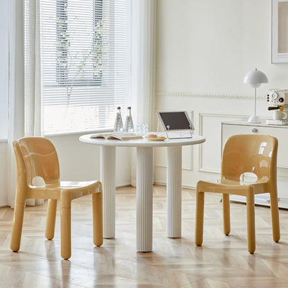 Modern Mid-Century Square Plastic Dining Chair Backrest For Dining Room