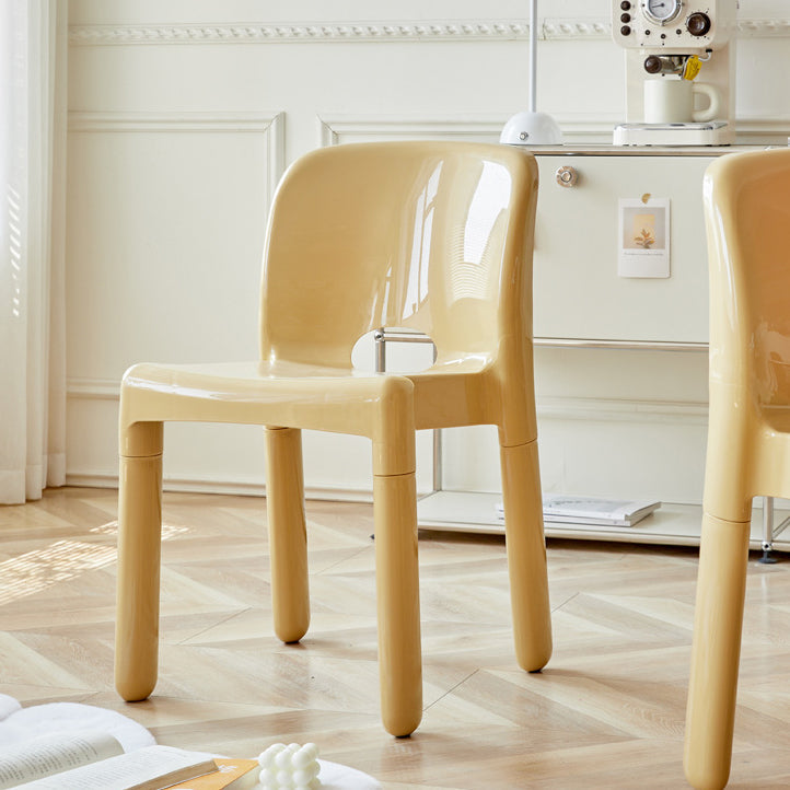 Modern Mid-Century Square Plastic Dining Chair Backrest For Dining Room
