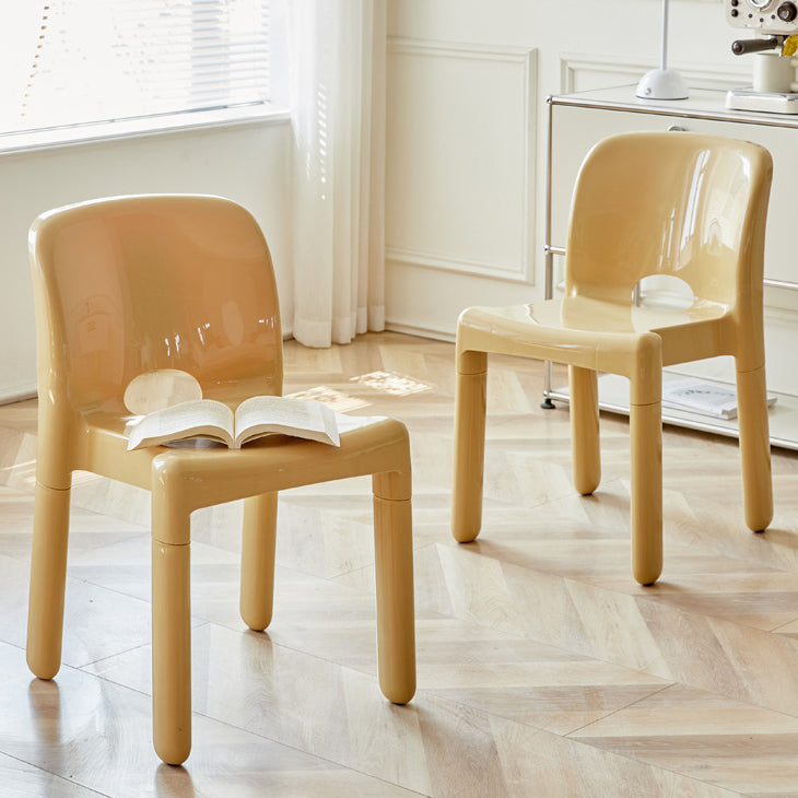 Modern Mid-Century Square Plastic Dining Chair Backrest For Dining Room