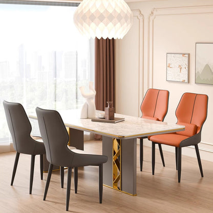 Modern Luxury Cat Paw Leather Stainless Steel Dining Chair Backrest For Dining Room