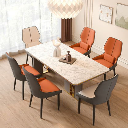 Modern Luxury Cat Paw Leather Stainless Steel Dining Chair Backrest For Dining Room