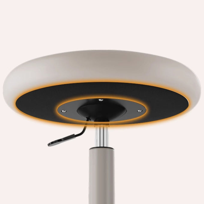 Modern Minimalist Round Upholstered  Microfiber Leather Hardware Vanity Stool Movable Liftable For Bedroom