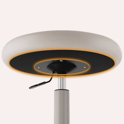 Modern Minimalist Round Upholstered  Microfiber Leather Hardware Vanity Stool Movable Liftable For Bedroom