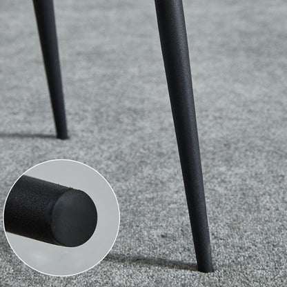 Modern Minimalist Nappa Leather Technical Fabric Carbon Steel Dining Chair Backrest Armless For Dining Room